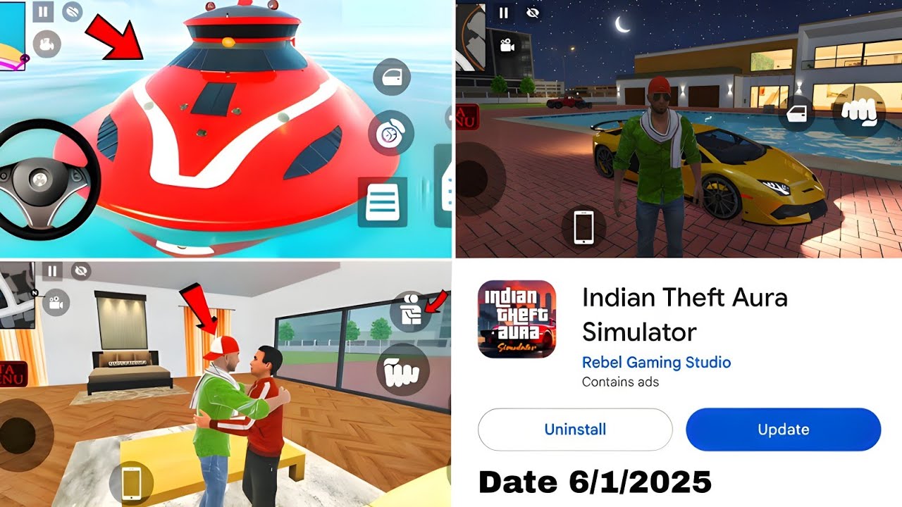 New Boat Cheat Codes+Night Mood In INDIAN THEF AUTO SIMULATOR New Update 