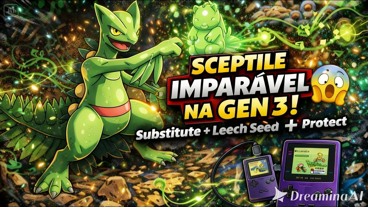 SCEPTILE IMPARÁVEL NA GEN 3 😱 | Substitute + Leech Seed + Protect | Double Battle Link Cable