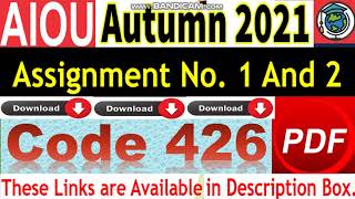 AIOU Code 426 Solved Assignment No.1 & 2 Autumn 2021 || Pakistani Adab – II || Level: Bachelor/BA Net Worth