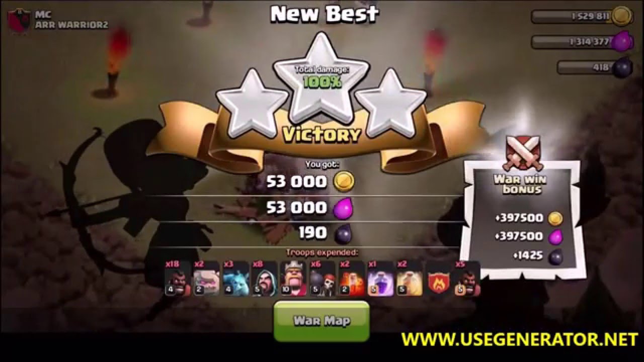 Clash of Clans TH8 Amazing War! How to safe Attack and bypass double giant bomb.