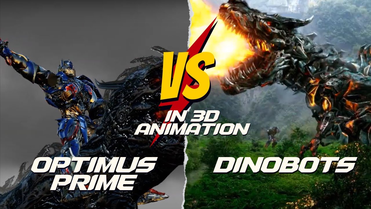 Optimus Prime Vs Dino fight 3D animation 