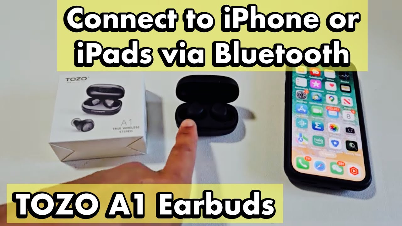 TOZO A1 Earbuds: How to Connect to iPhone & iPad via Bluetooth - YouTube