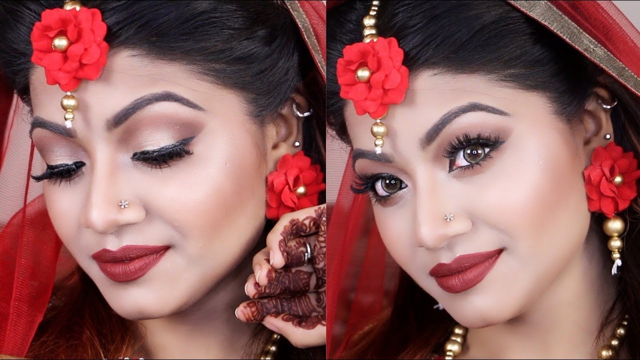 Simple Red Gaye Holud Makeup Tutorial ASIAN WEDDING GUEST MAKEUP