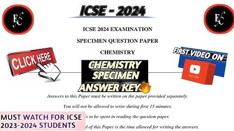 ICSE 10 Chemistry Specimen Paper 2024 Solution ( MCQ