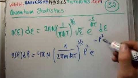 Quantum Statistics 32 a : Scalar Speed - Maxwell Boltzmann Distribution 1/3