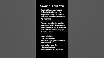 Thumbnail of lirik lagu sayunk I LOVE YOU#chombi|Buah hati dinda|