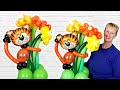 Jungle safari animal balloon centrepiece tutorial - how to make jungle balloon animal centrepiece