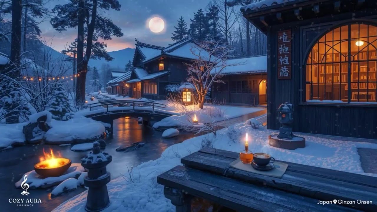 Smooth Jazz Winter in Japan Cozy Coffee Shop for Work Music Backgound, Study Focus,Deep Sleep