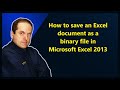 How to save an Excel document as a binary file in ...