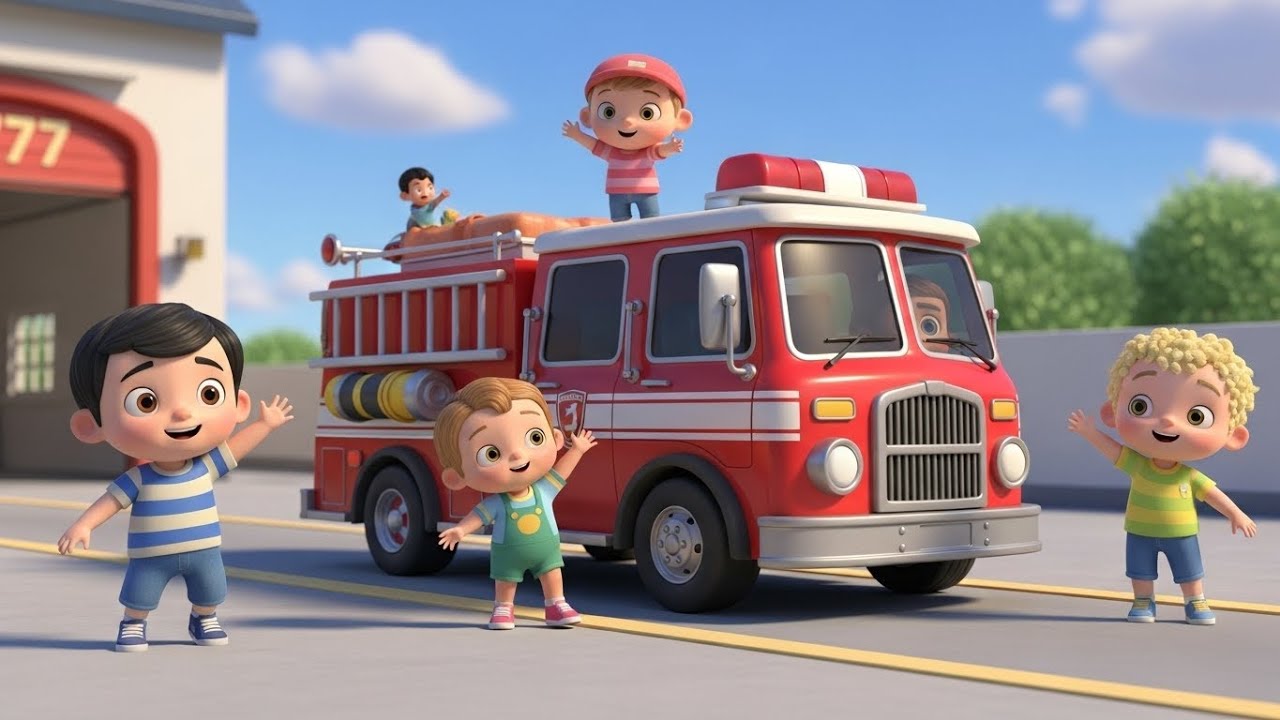 Little Fire Truck Song | Fun Vehicle Nursery Rhyme for Kids | Baby Songs & Rhymes for Children