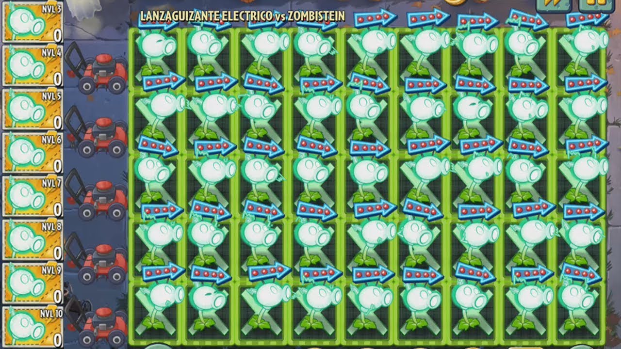 Plants vs Zombies 2 Hack - Lanzaguisantes Electrico vs Horda de ...