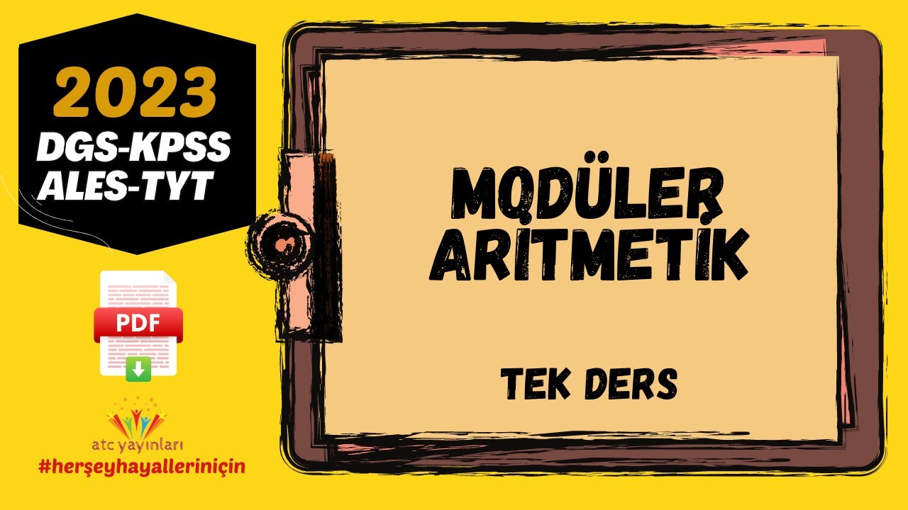 2023 DGS-KPSS-ALES-TYT |MODÜLER ARİTMETİK |TEK DERS | PDF AÇIKLAMADA
