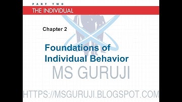 Foundations of Individual Behavior Chapter#2