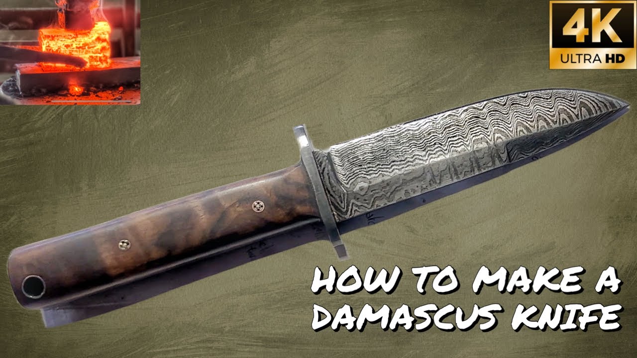DAMASCUS ÇELİĞİNDEN BIÇAK YAPIMI - KORBON BIÇAK - 90 KAT ÇELİK DÖVDÜK! [SUB]