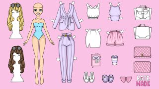 New Purple Outfit for your Paper Doll DIY Crafts