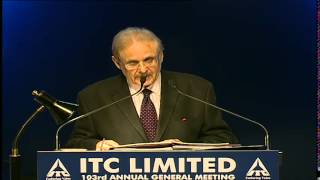 Speech by ITC Chairman, Y C Deveshwar at the 103rd AGM
