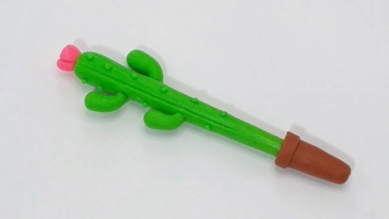 Como Fazer Caneta Cacto de Biscuit