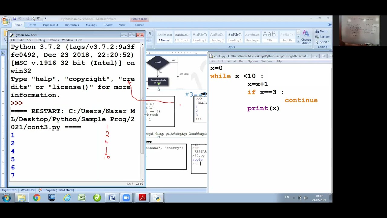 Python Tamil | class on 29.07.2021 | Part I | By ML.Nazar Sir - YouTube