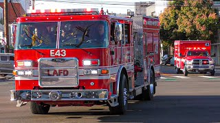 LAFD Engine 43, Rescue 43, & Culver City Fire Dept. Engine 41 Responding