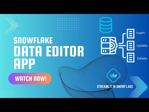 Data Editor App | Streamlit in Snowflake | Native App Demo