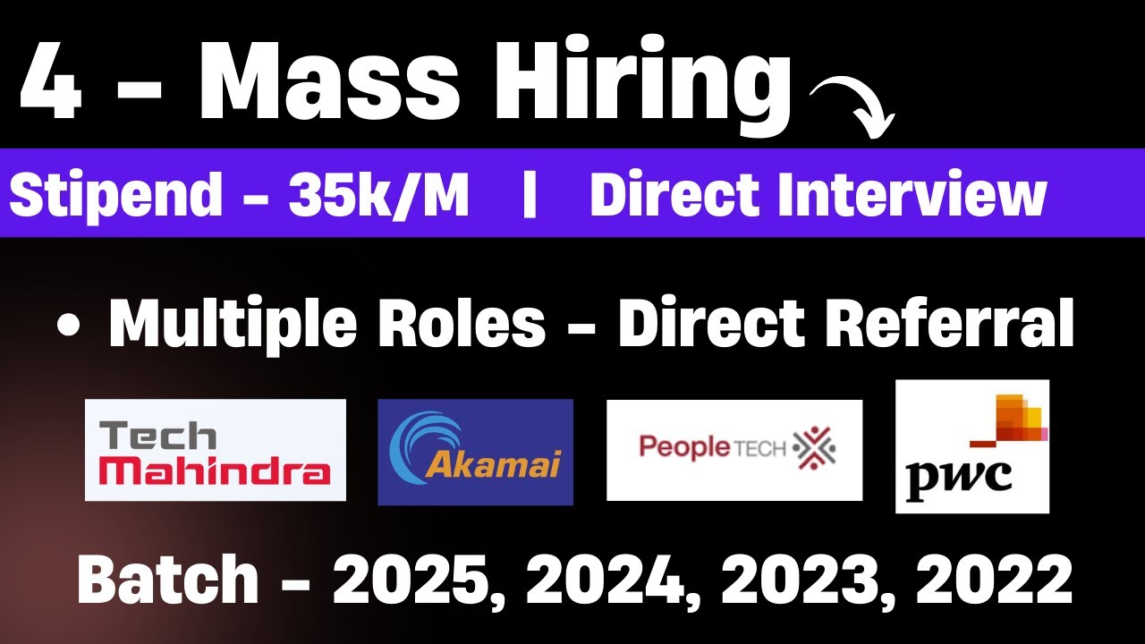 Finally 4 Mass Hiring 2025 | Direct Test Hiring 2025 | 2025 Batch ...
