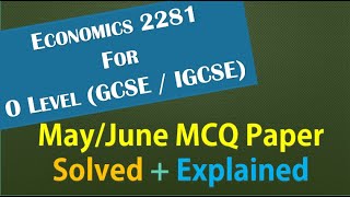 Economics-2281 MCQ Paper Solved | May/June 2020