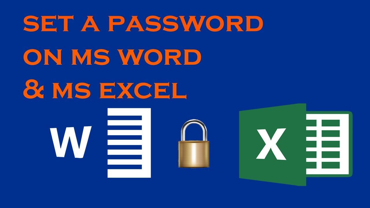 how to set a password on ms word & ms excel file - YouTube