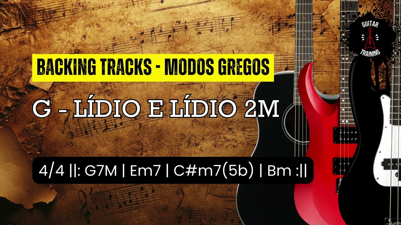 GUITAR TRAINING: Backing Track: Lídio e Lídio 2M