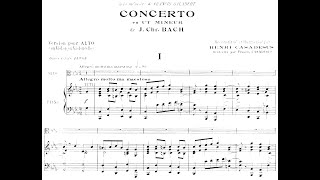 Viola Concerto in the Style of J.C. Bach in C Minor By Henri Casadesus (with Score)