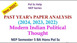 Past Year's Paper Analysis Modern Indian Political Thought Sem 5 NEP UGCF BA Hons Pol Sc