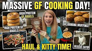 MASSIVE Gluten Free Cooking Day! 🥯 + Choc Zero Haul & Kitty Time!
