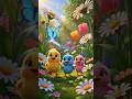 3 Baby Birds Meet a Magic Butterfly 🦋🐥 | Cute 3D Animation ##Shorts #littlebirds #kidsrhymes