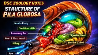 B.sc Zoology Pila Globosaapple Snail Systematic Position Habit And Habitat Structure