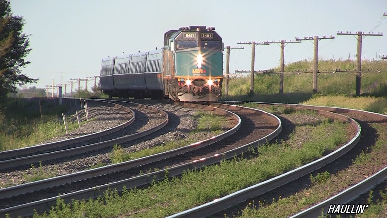 FAST!! VIA Rail Trains!  Volume 5. F40PH and P42DC - Awesome Horns!!