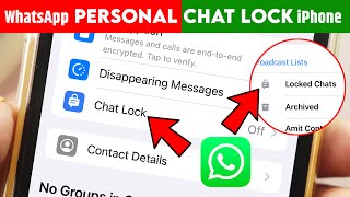 How to Lock Personal Chat in WhatsApp iOS/iPhone, WhatsApp Chat Lock in iPhone, How to Use Chat Lock screenshot 4