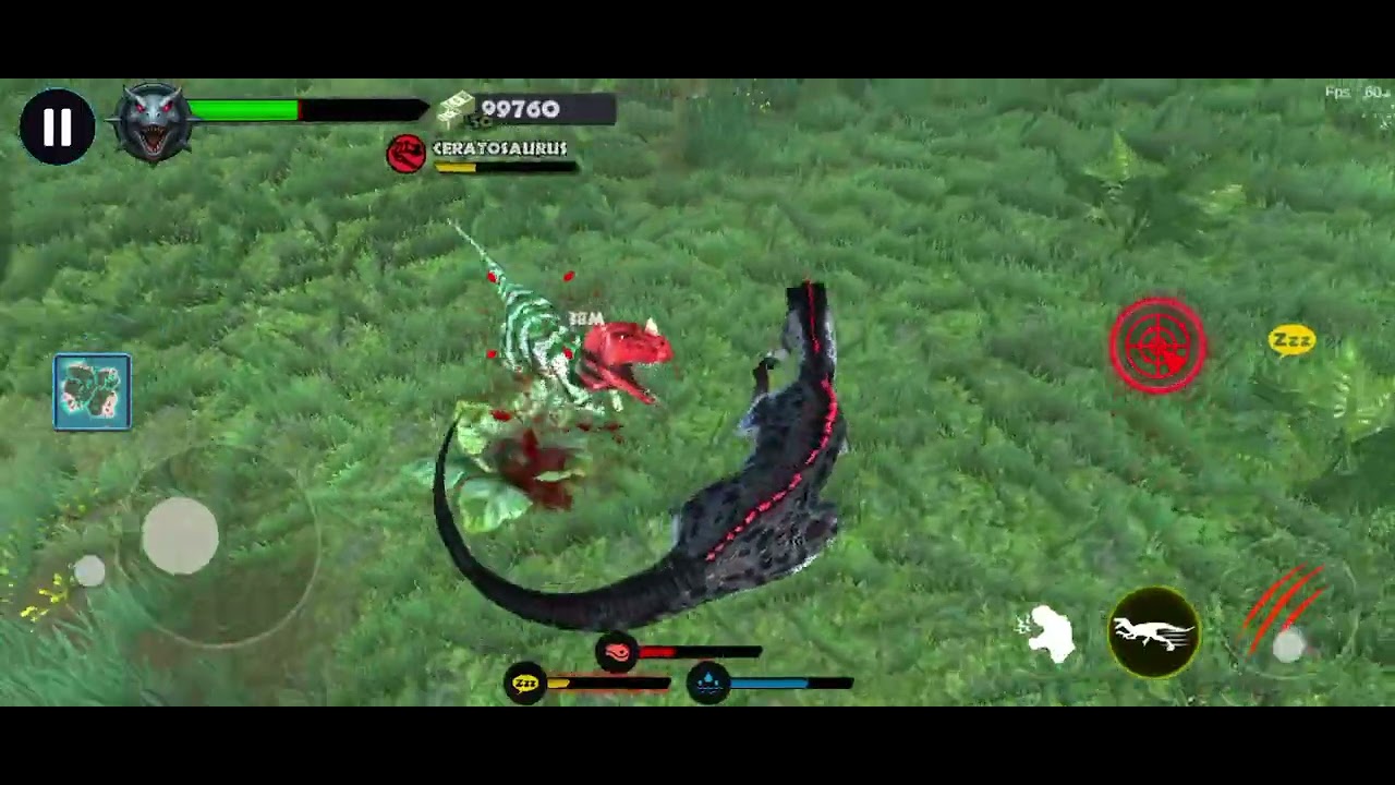 Fight all dinos using Tyrannosaurus Rex and Spinosaurus skins