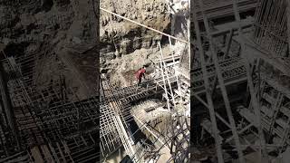 Tying of pressure slab rebar dowel. #construction #shorts #rebar