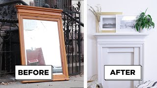 Turn An Old Frame Into A Faux Fireplace