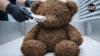 EXTREMELY Dirty Teddy Bear Plush Cleaning ASMR | No Talking Deep Clean