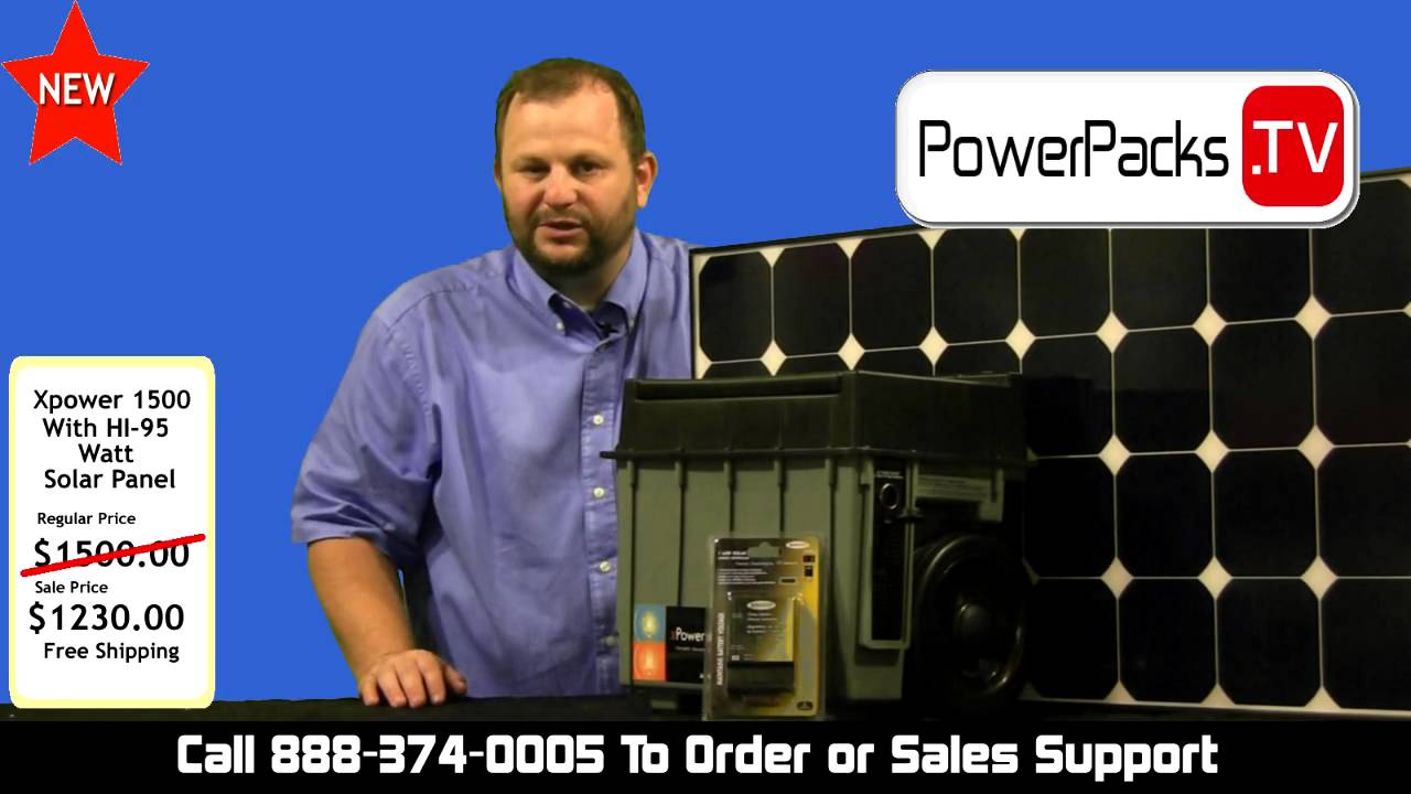 Xpower 1500 powerpack with solar. Powerpacks.tv YouTube