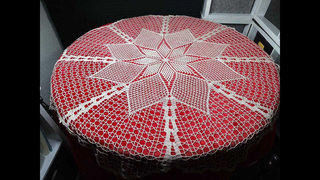 #92 🤩HERMOSO MANTEL🤩#lace tablecloth Parte 1/4-Vueltas 1-18
