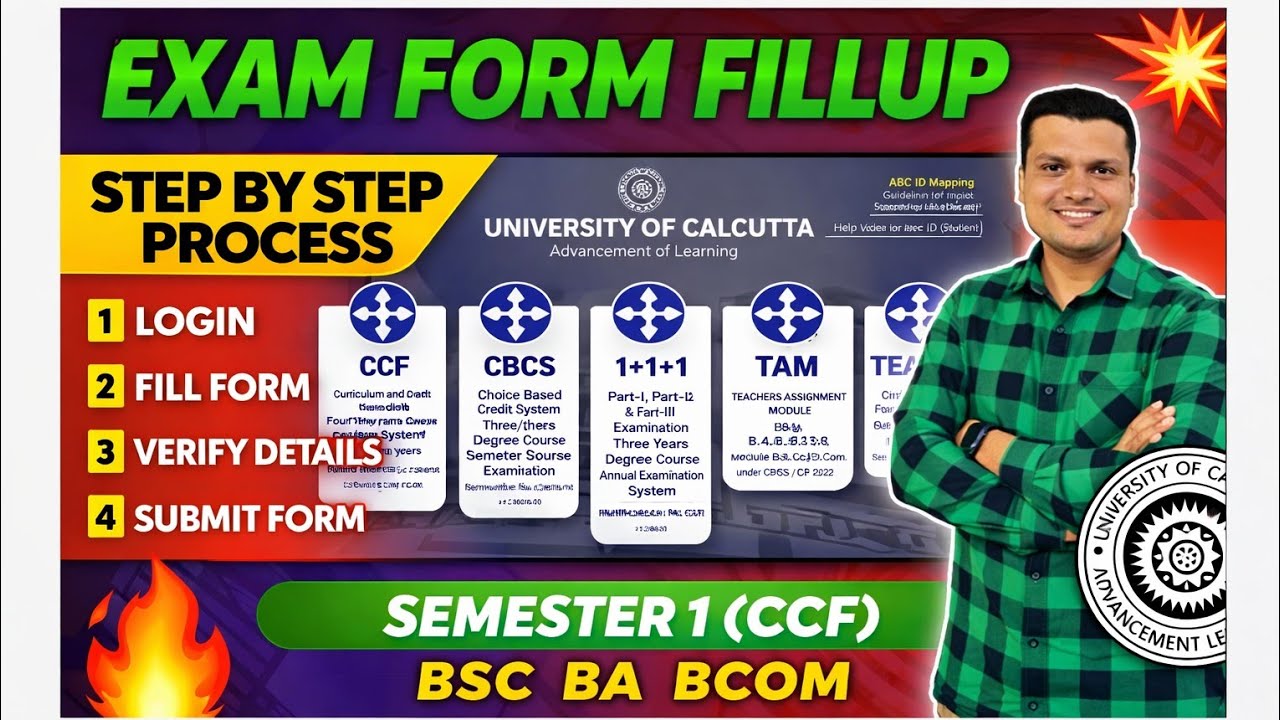 Semester -1 Exam Form-Fillup Process | Step By Step |Must Watch⚠️| Ba/Bsc/Bcom| Calcutta University 