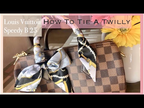 How To Tie Purse Twilly Scarf on Louis Vuitton Speedy 30 Tutorial 