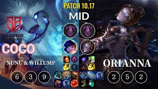 SB Coco Nunu & Willump vs Orianna Mid - KR Patch 10.17