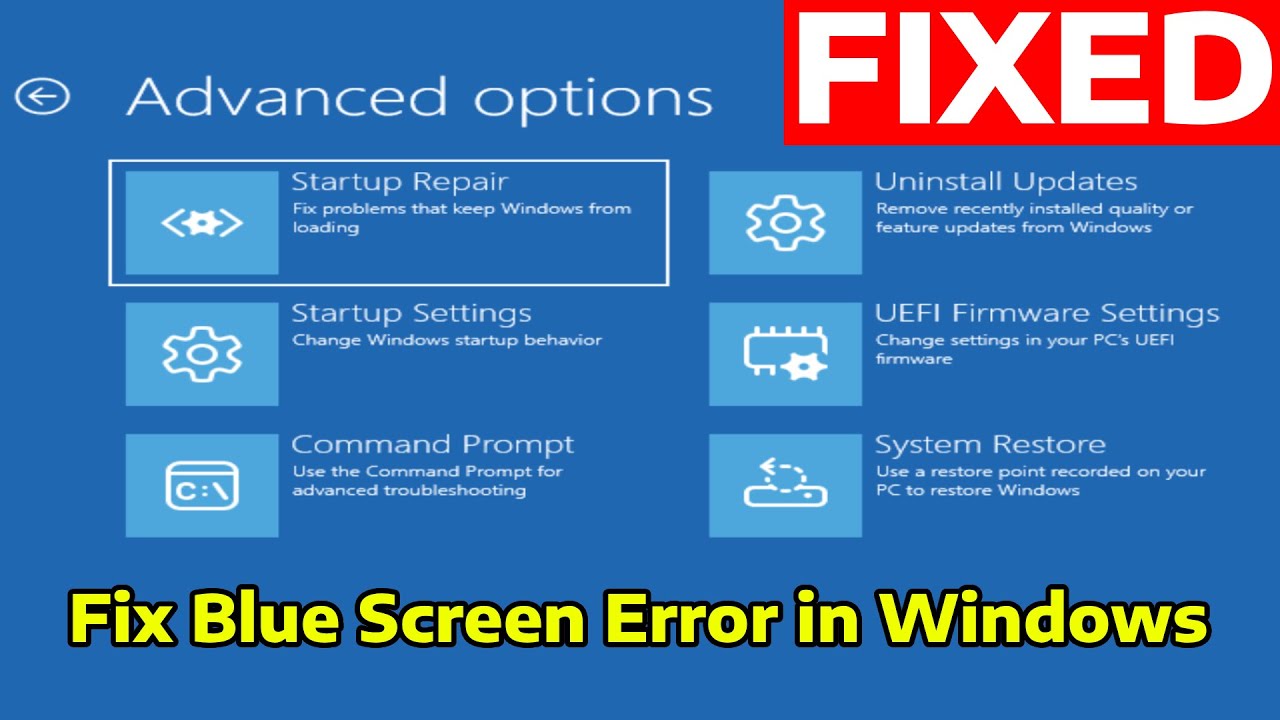*ULTIMATE GUIDE* How To Fix Blue Screen Error in Windows 11/10/8/7 ...