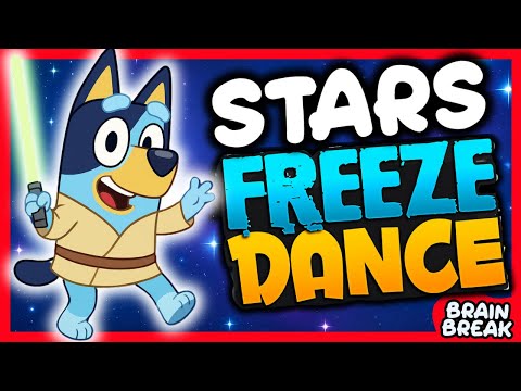 🔵Bluey Galaxy Freeze Dance! 🚀🐶✨ | Star Wars Brain Break for Kids ⭐🎶