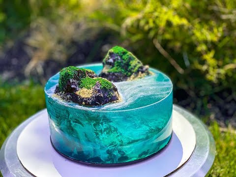 ISLAND CAKE TUTORIAL| OCEAN JELLY | JELLO CAKE| CAKE TRENDS 2020