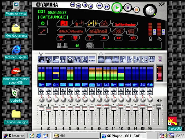 Cafe Jungle - Yamaha S-YXG software midi expander (real hardware