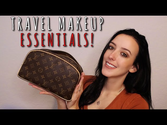 TRAVEL MAKEUP BAG ESSENTIALS  WHAT'S IN MY LOUIS VUITTON TOILETRY BAG 25 