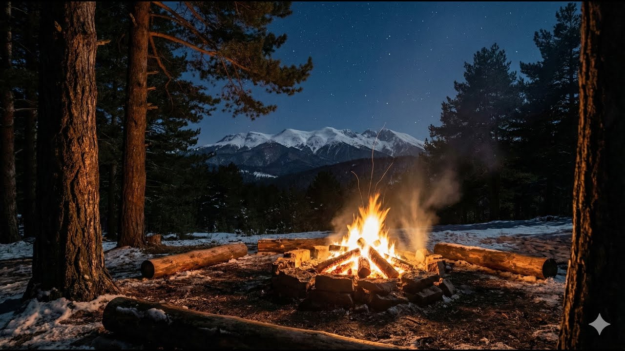 Kastamonu Ilgaz Dağları’nda Akşam Ateşi 🔥 | Orman Sesleriyle Huzurlu Gece (1 Saat)🔥 – ILGAZ DAĞLARI